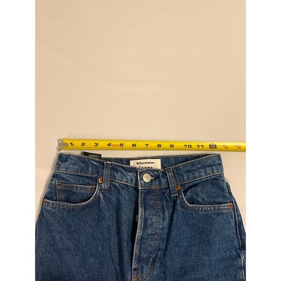 Reformation Cynthia High Rise Straight Long Denim Jeans Womens 24 Blue Casual - Picture 6 of 16